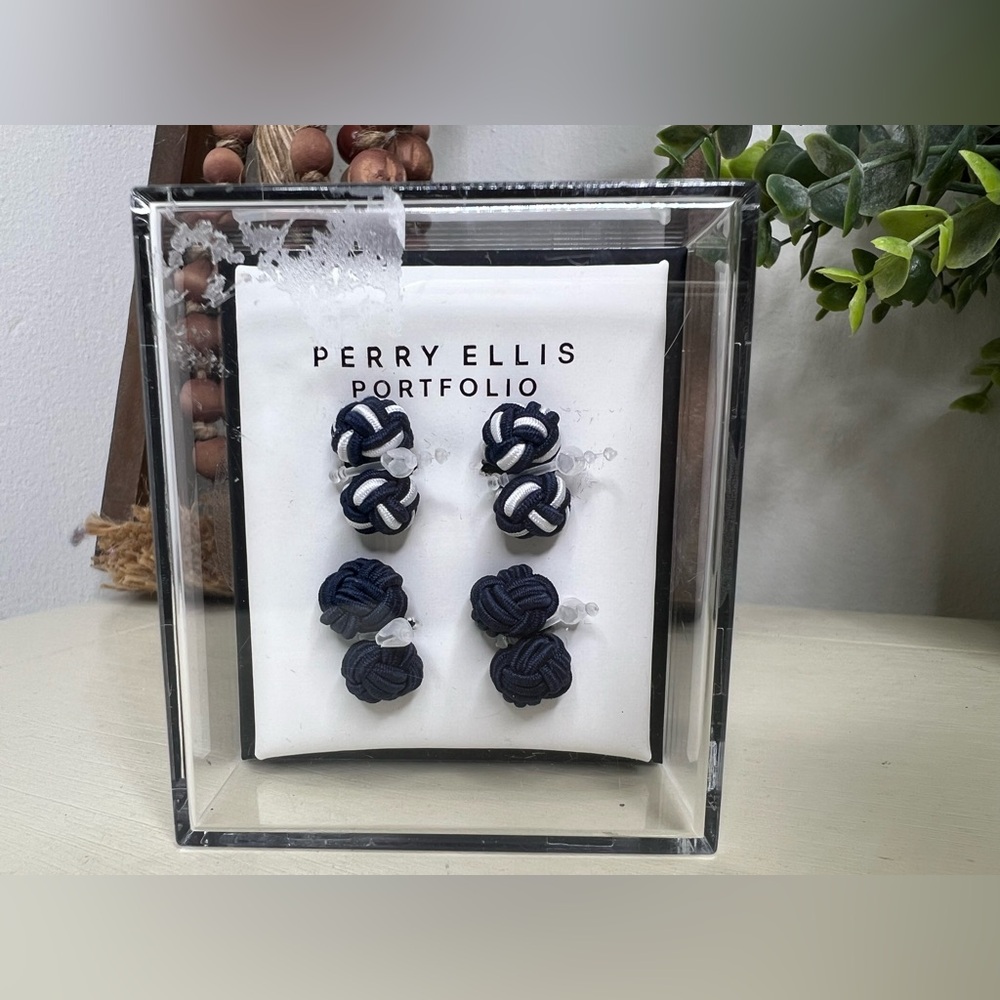 Brand New-Perry Ellis Portfolio Men's Silk Knot Cufflinks